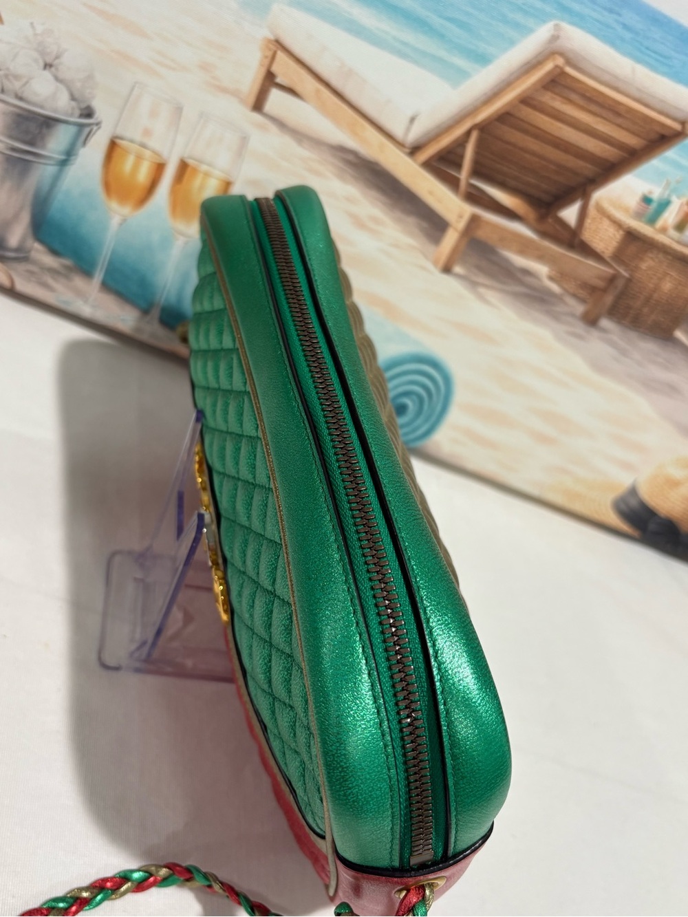 Authentic Gucci Trapuntata Metallic Matelassé Crossbody Bag w/ Certificate - Picture 7 of 16